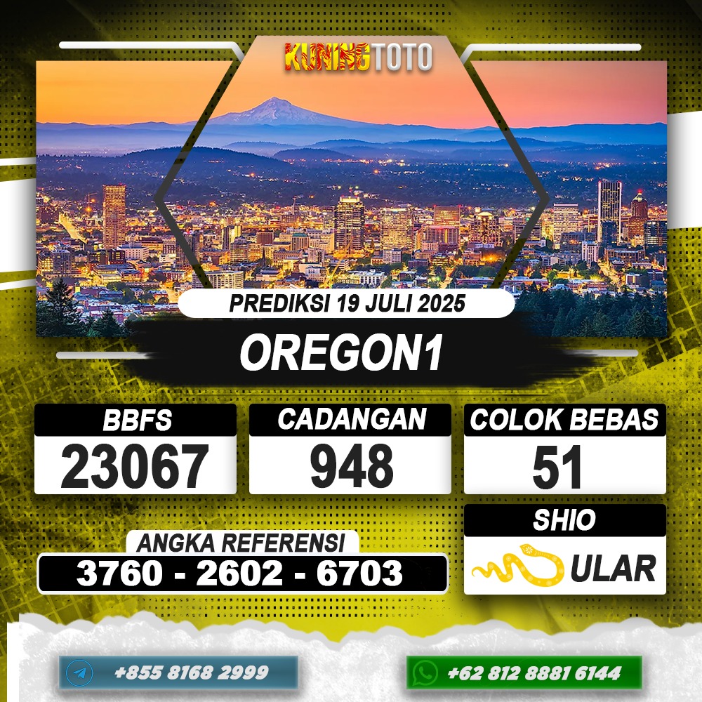 PREDIKSI OREGON1 19 JULI 2025 | PREDIKSI TOGEL KUNINGTOTO