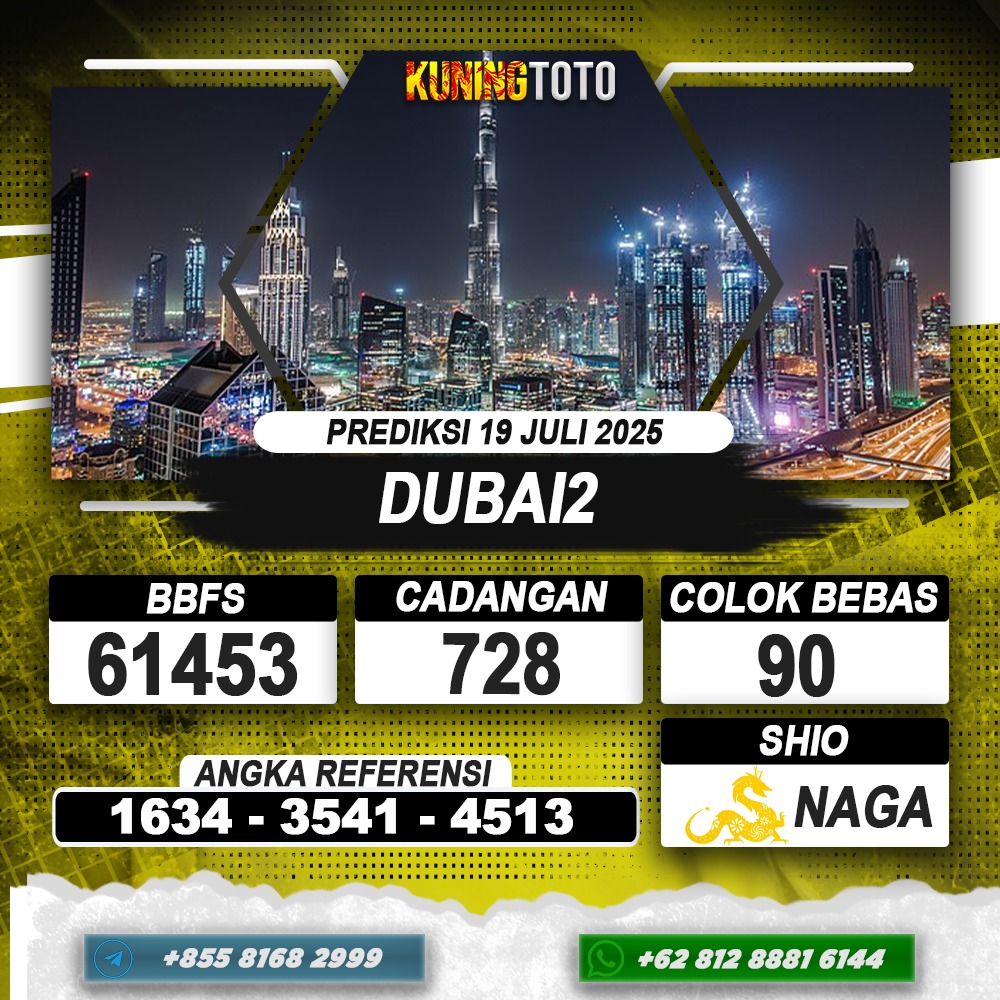 PREDIKSI DUBAI2 19 JULI 2025 | PREDIKSI TOGEL KUNINGTOTO