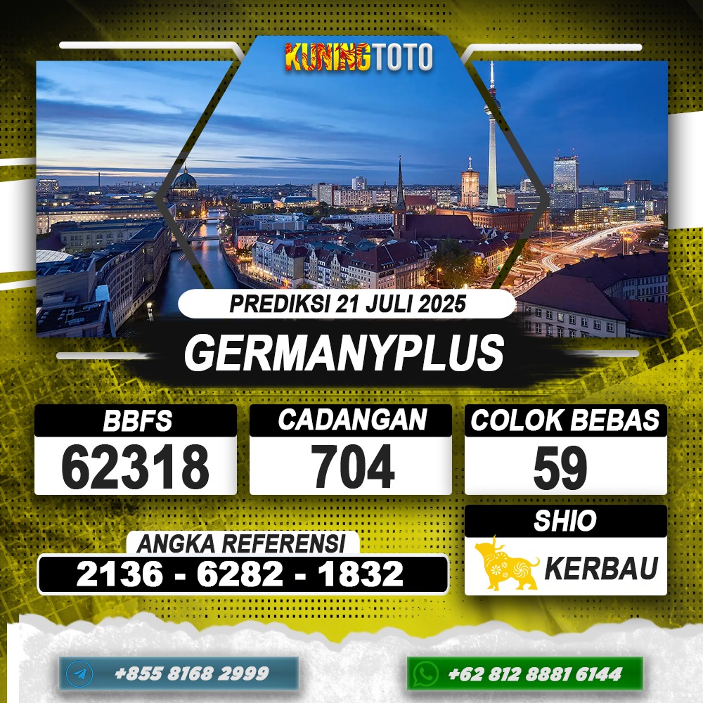 PREDIKSI GERMANYPLUS 21 JULI 2025 | PREDIKSI TOGEL KUNINGTOTO