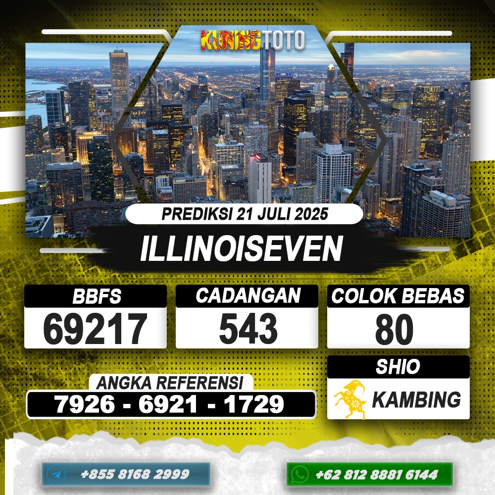 PREDIKSI ILLINOISEVEN 21 JULI 2025 | PREDIKSI TOGEL KUNINGTOTO