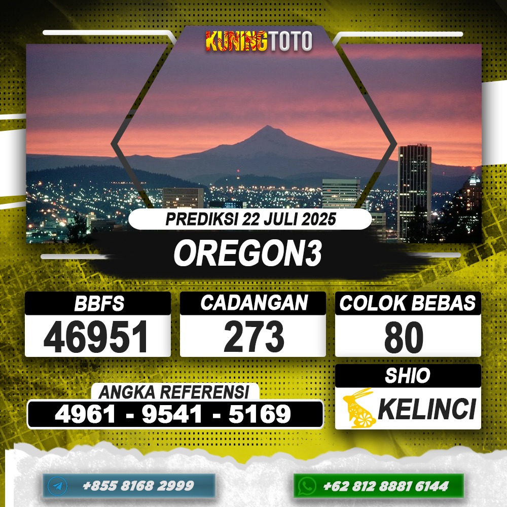 PREDIKSI OREGON3 22 JUNI 2025 | PREDIKSI TOGEL KUNINGTOTO