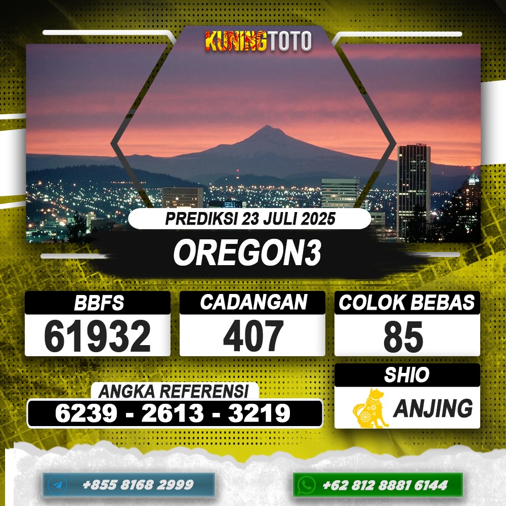 PREDIKSI OREGON3 23 JUNI 2025 | PREDIKSI TOGEL KUNINGTOTO