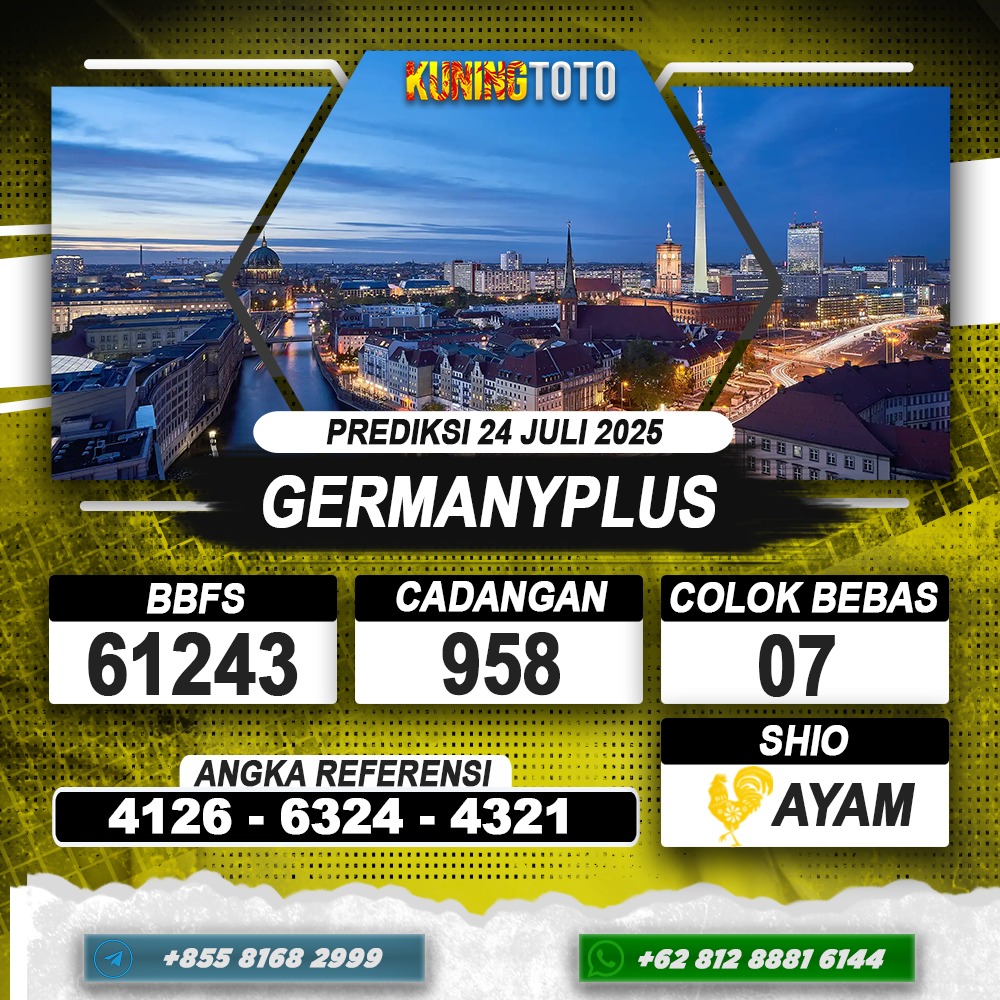 PREDIKSI GERMANYPLUS 24 JULI 2025 | PREDIKSI TOGEL KUNINGTOTO