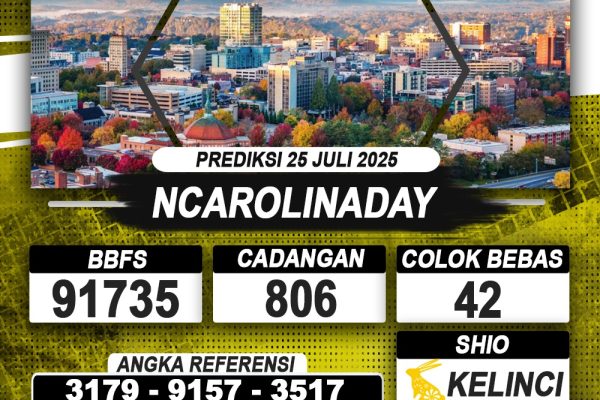 PREDIKSI NCAROLINADAY 25 JULI 2025 | PREDIKSI TOGEL KUNINGTOTO