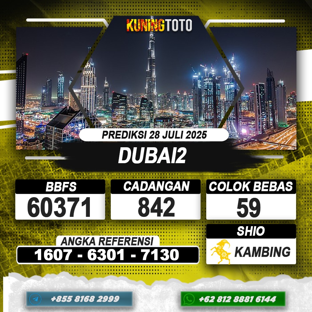 PREDIKSI DUBAI2 28 JULI 2025 | PREDIKSI TOGEL KUNINGTOTO