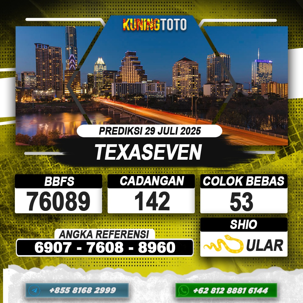PREDIKSI TEXASEVEN 29 JULI 2025 | PREDIKSI TOGEL KUNINGTOTO