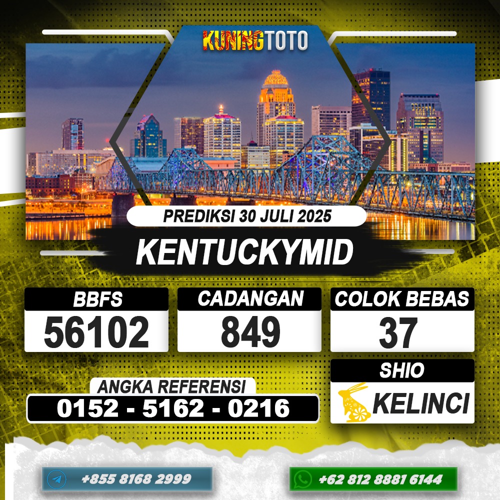 PREDIKSI KENTUCKYMID 30 JULI 2025 | PREDIKSI TOGEL KUNINGTOTO