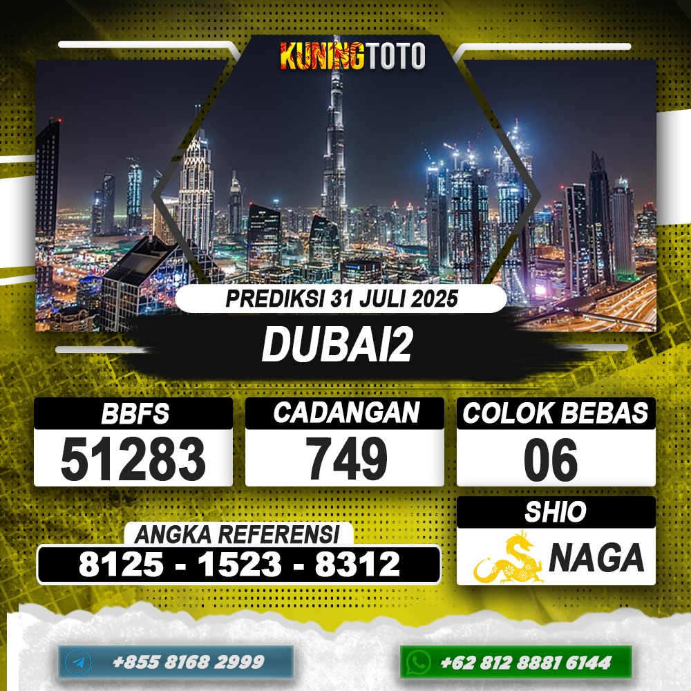 PREDIKSI DUBAI2 31 JULI 2025 | PREDIKSI TOGEL KUNINGTOTO