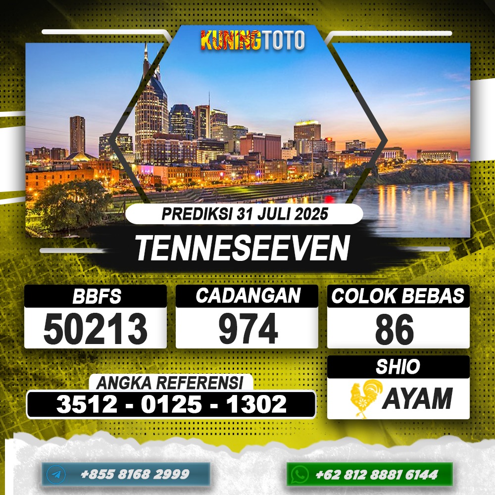 PREDIKSI TENNESEEVEN 31 JULI 2025 | PREDIKSI TOGEL KUNINGTOTO