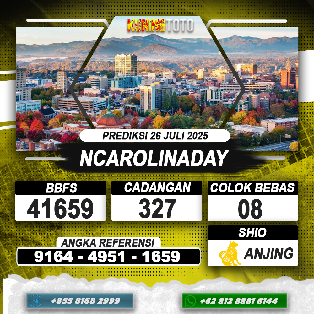 PREDIKSI NCAROLINADAY 26 JULI 2025 | PREDIKSI TOGEL KUNINGTOTO