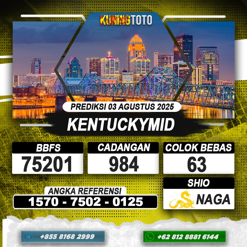 PREDIKSI KENTUCKYMID 03 AGUSTUS 2025 | PREDIKSI TOGEL KUNINGTOTO