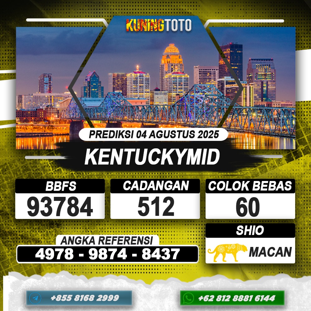 PREDIKSI KENTUCKYMID 04 AGUSTUS 2025 | PREDIKSI TOGEL KUNINGTOTO