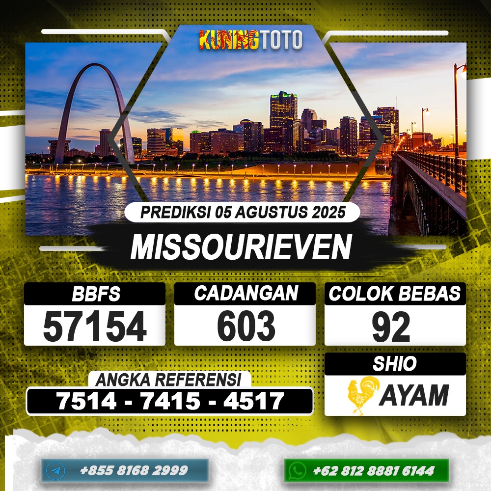 PREDIKSI MISSOURIEVEN 05 AGUSTUS 2025 | PREDIKSI TOGEL KUNINGTOTO