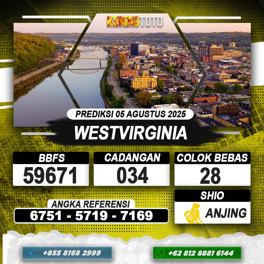 PREDIKSI WESTVIRGINIA 05 AGUSTUS 2025 | PREDIKSI TOGEL KUNINGTOTO