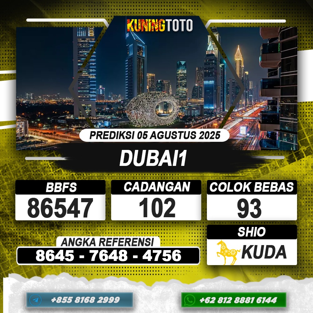 PREDIKSI DUBAI1 05 AGUSTUS 2025 | PREDIKSI TOGEL KUNINGTOTO