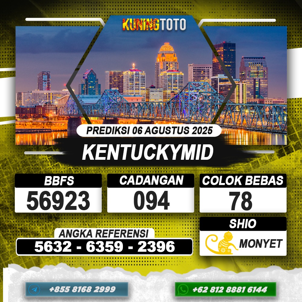 PREDIKSI KENTUCKYMID 06 AGUSTUS 2025 | PREDIKSI TOGEL KUNINGTOTO
