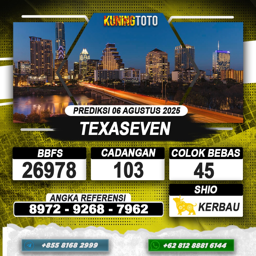 PREDIKSI TEXASEVEN 06 AGUSTUS 2025 | PREDIKSI TOGEL KUNINGTOTO