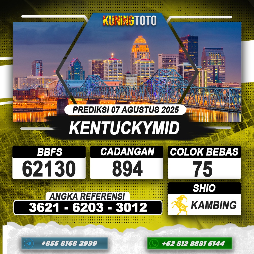 PREDIKSI KENTUCKYMID 07 AGUSTUS 2025 | PREDIKSI TOGEL KUNINGTOTO