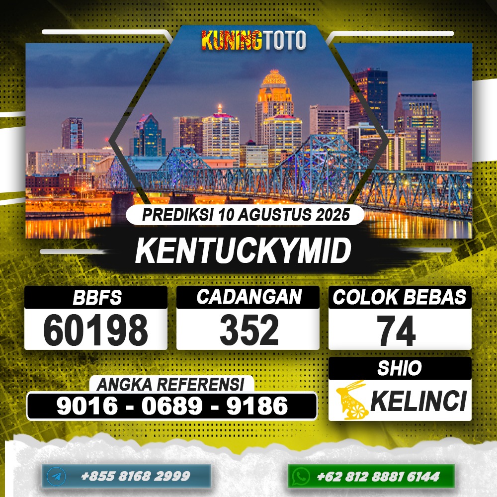PREDIKSI KENTUCKYMID 10 AGUSTUS 2025 | PREDIKSI TOGEL KUNINGTOTO