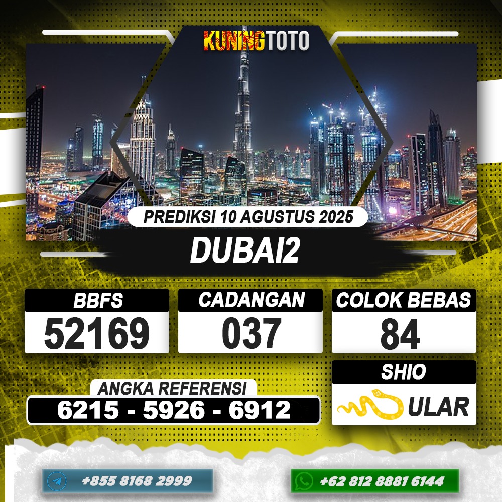 PREDIKSI DUBAI2 10 AGUSTUS 2025 | PREDIKSI TOGEL KUNINGTOTO
