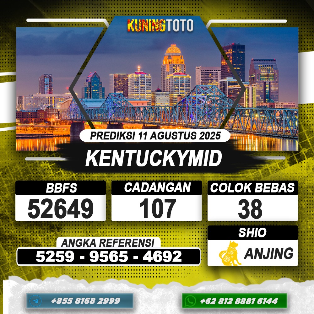 PREDIKSI KENTUCKYMID 11 AGUSTUS 2025 | PREDIKSI TOGEL KUNINGTOTO