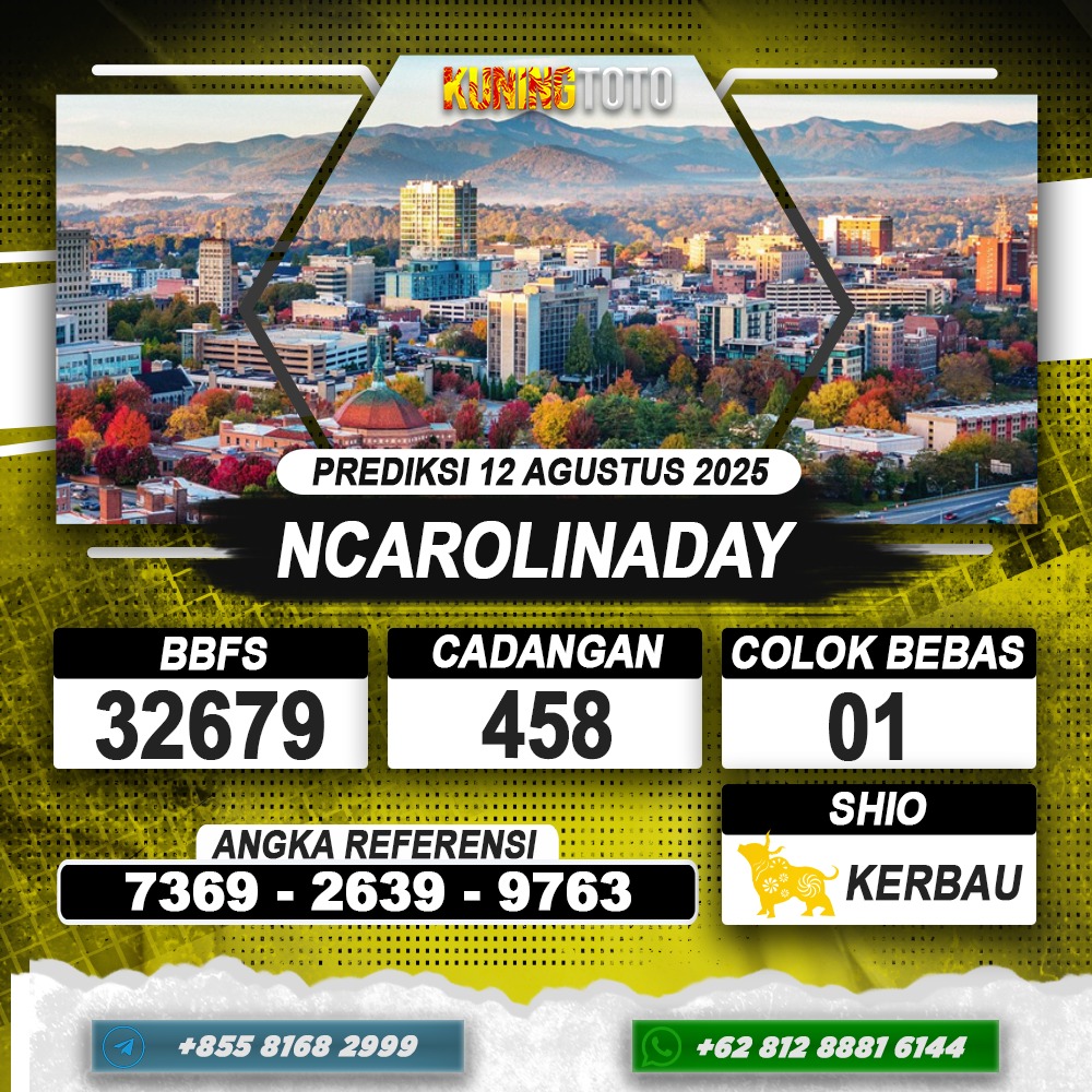 PREDIKSI NCAROLINADAY 12 AGUSTUS 2025 | PREDIKSI TOGEL KUNINGTOTO