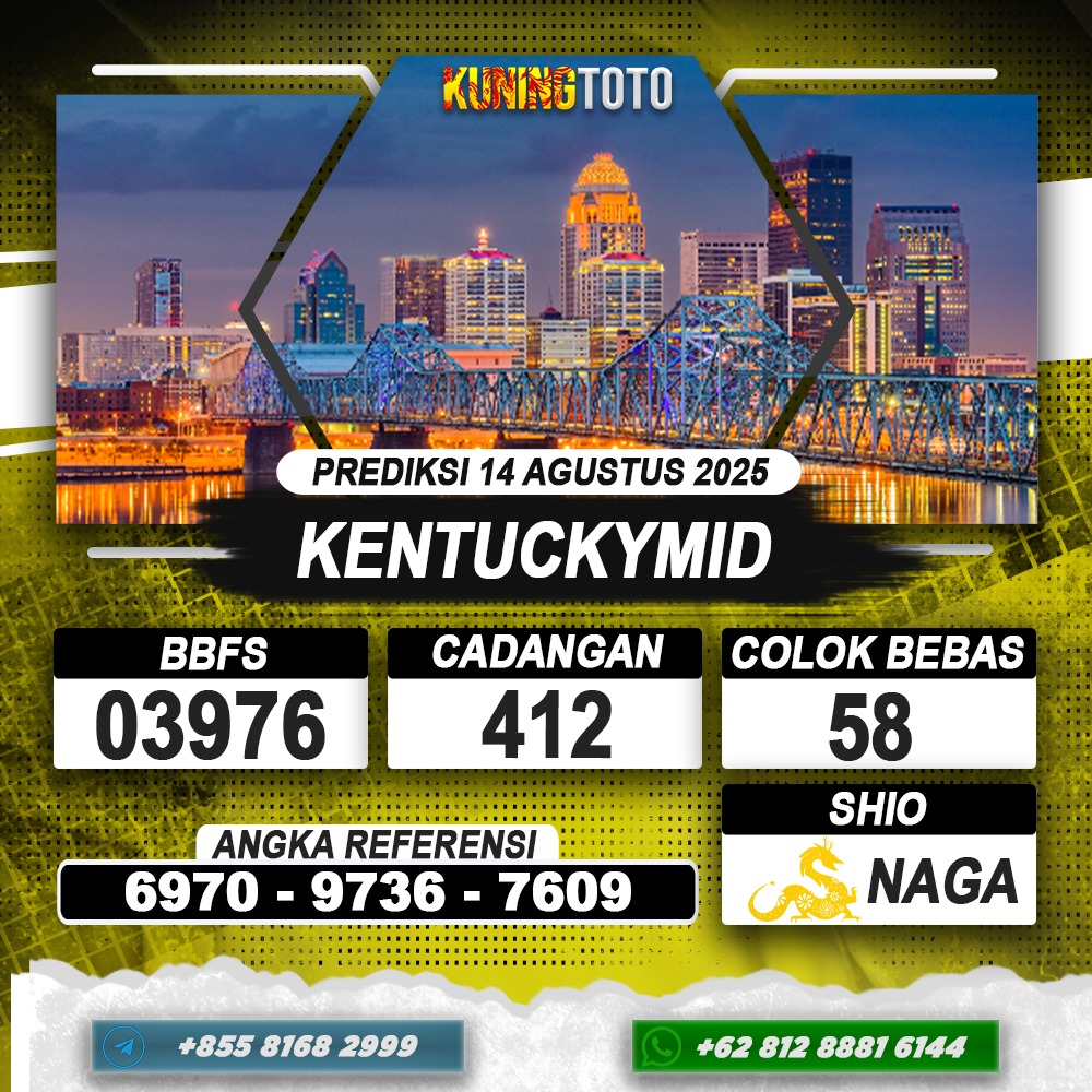 PREDIKSI KENTUCKYMID 14 AGUSTUS 2025 | PREDIKSI TOGEL KUNINGTOTO