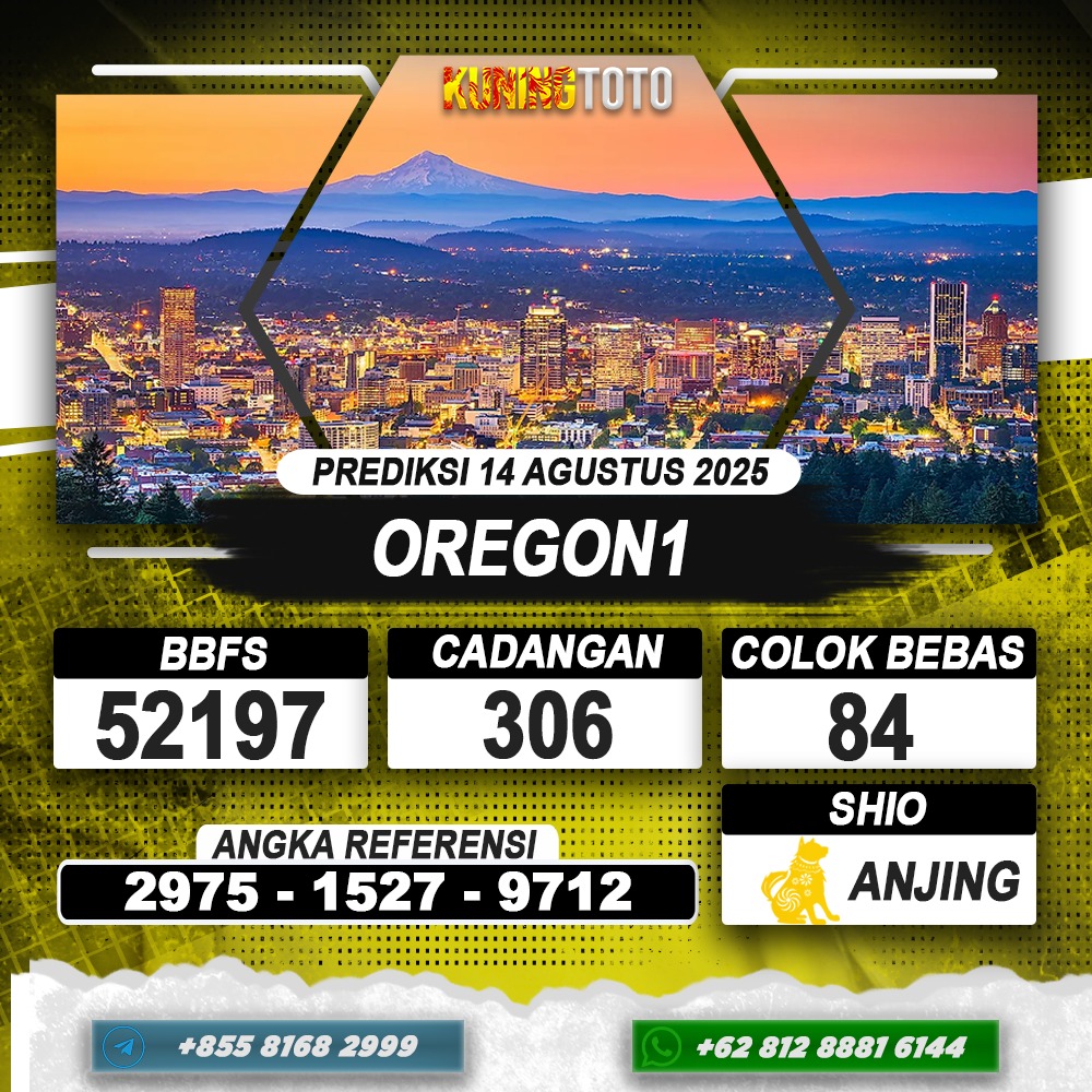 PREDIKSI OREGON1 14 AGUSTUS 2025 | PREDIKSI TOGEL KUNINGTOTO