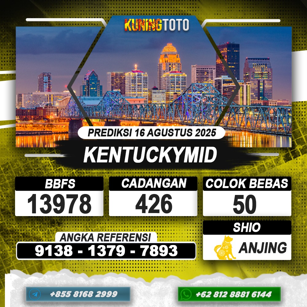 PREDIKSI KENTUCKYMID 16 AGUSTUS 2025 | PREDIKSI TOGEL KUNINGTOTO