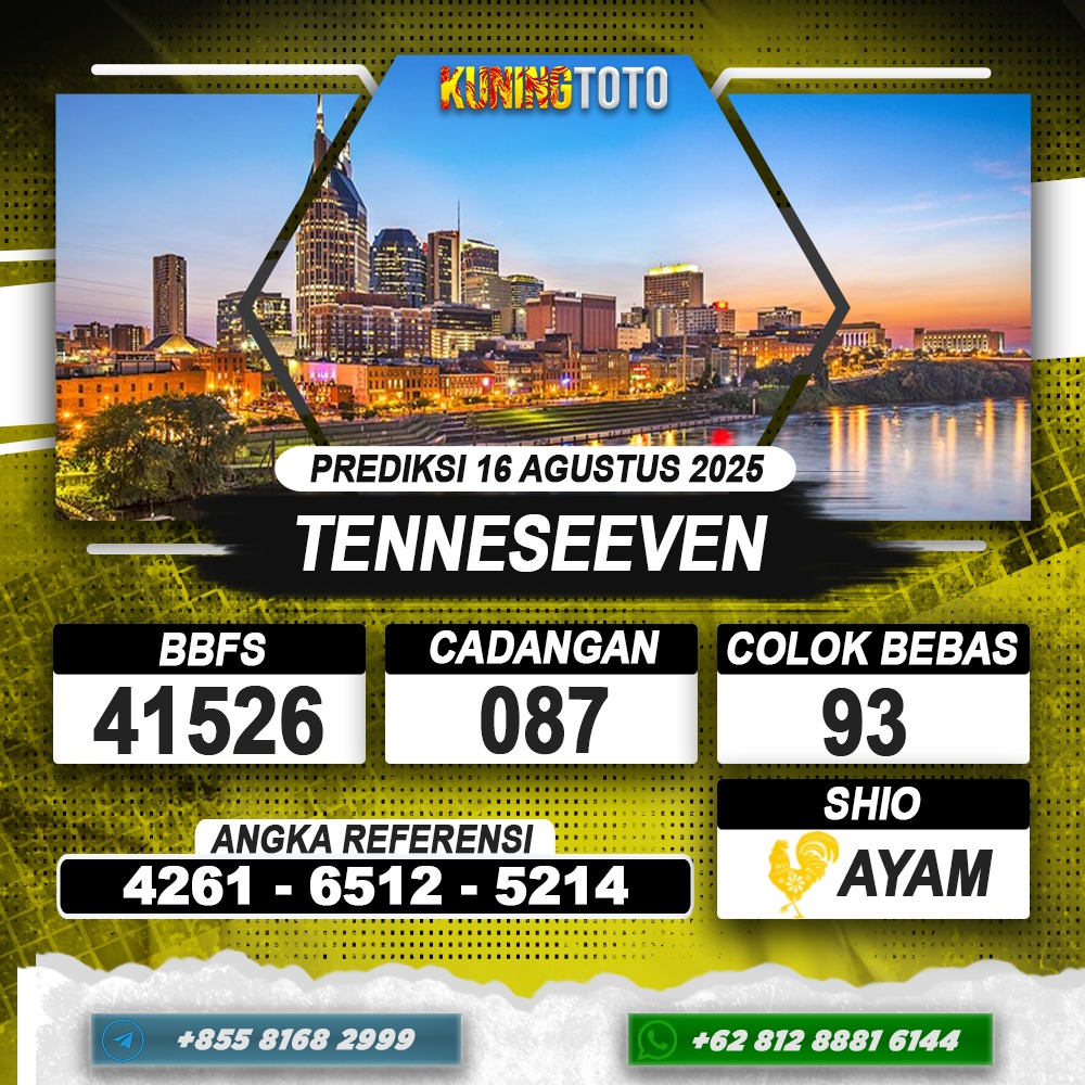 PREDIKSI TENNESEEVEN 16 AGUSTUS 2025 | PREDIKSI TOGEL KUNINGTOTO
