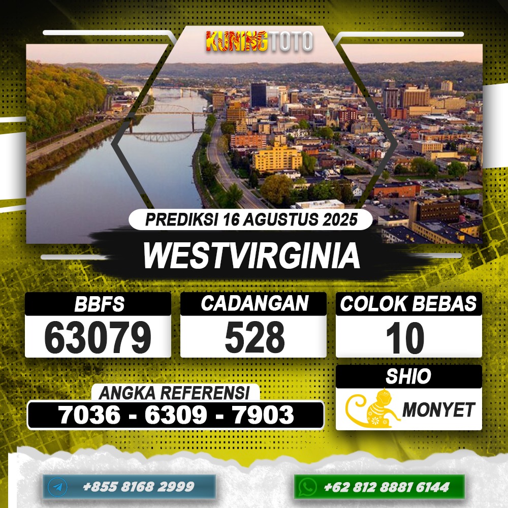 PREDIKSI WESTVIRGINIA 16 AGUSTUS 2025 | PREDIKSI TOGEL KUNINGTOTO