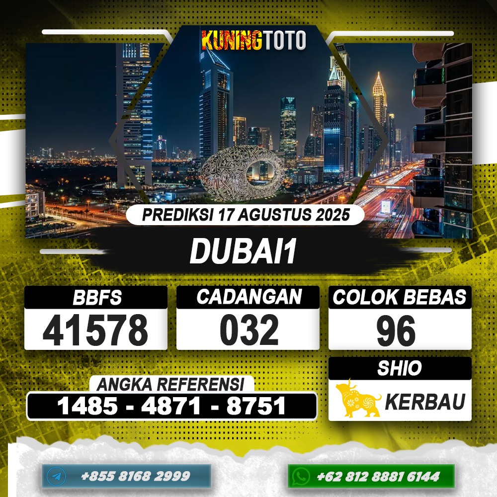 PREDIKSI DUBAI1 17 AGUSTUS 2025 | PREDIKSI TOGEL KUNINGTOTO