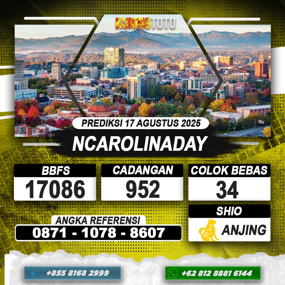 PREDIKSI NCAROLINADAY 17 AGUSTUS 2025 | PREDIKSI TOGEL KUNINGTOTO