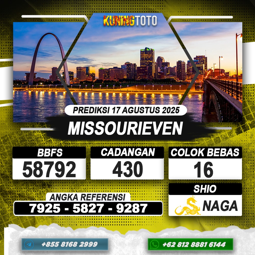 PREDIKSI MISSOURIEVEN 17 AGUSTUS 2025 | PREDIKSI TOGEL KUNINGTOTO