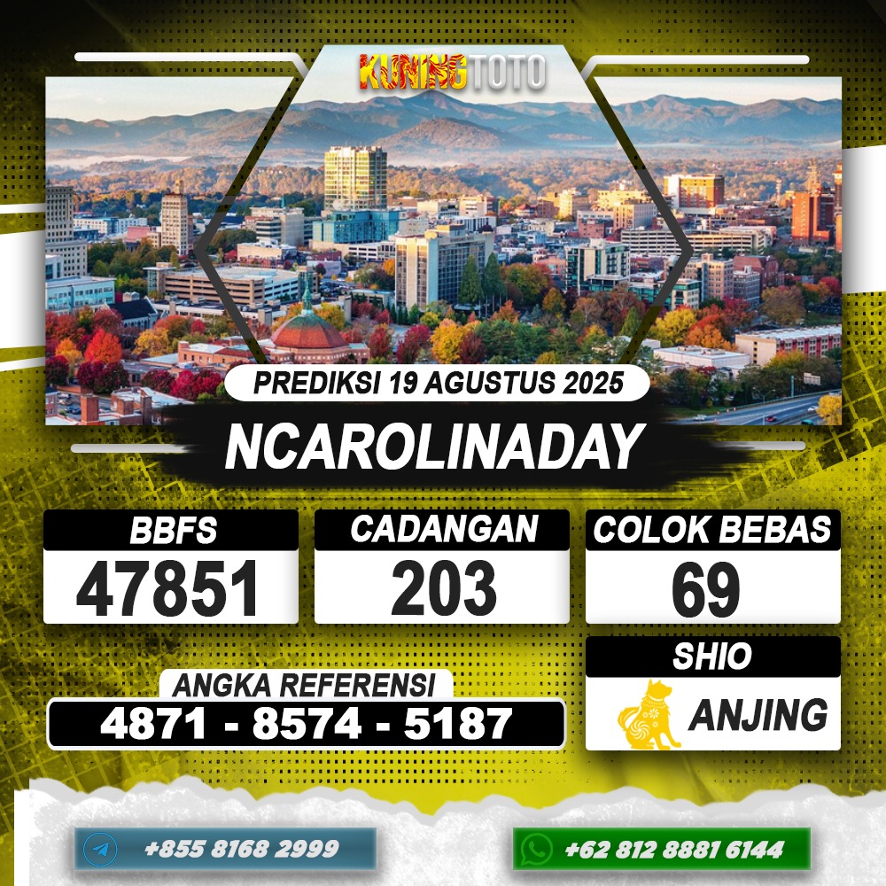 PREDIKSI NCAROLINADAY 19 AGUSTUS 2025 | PREDIKSI TOGEL KUNINGTOTO