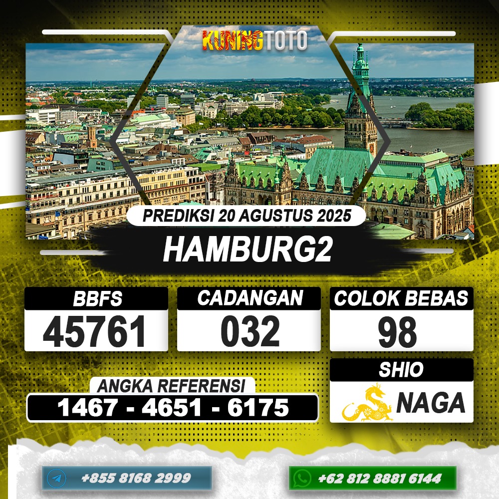 PREDIKSI HAMBURG2 20 AGUSTUS 2025 | PREDIKSI TOGEL KUNINGTOTO