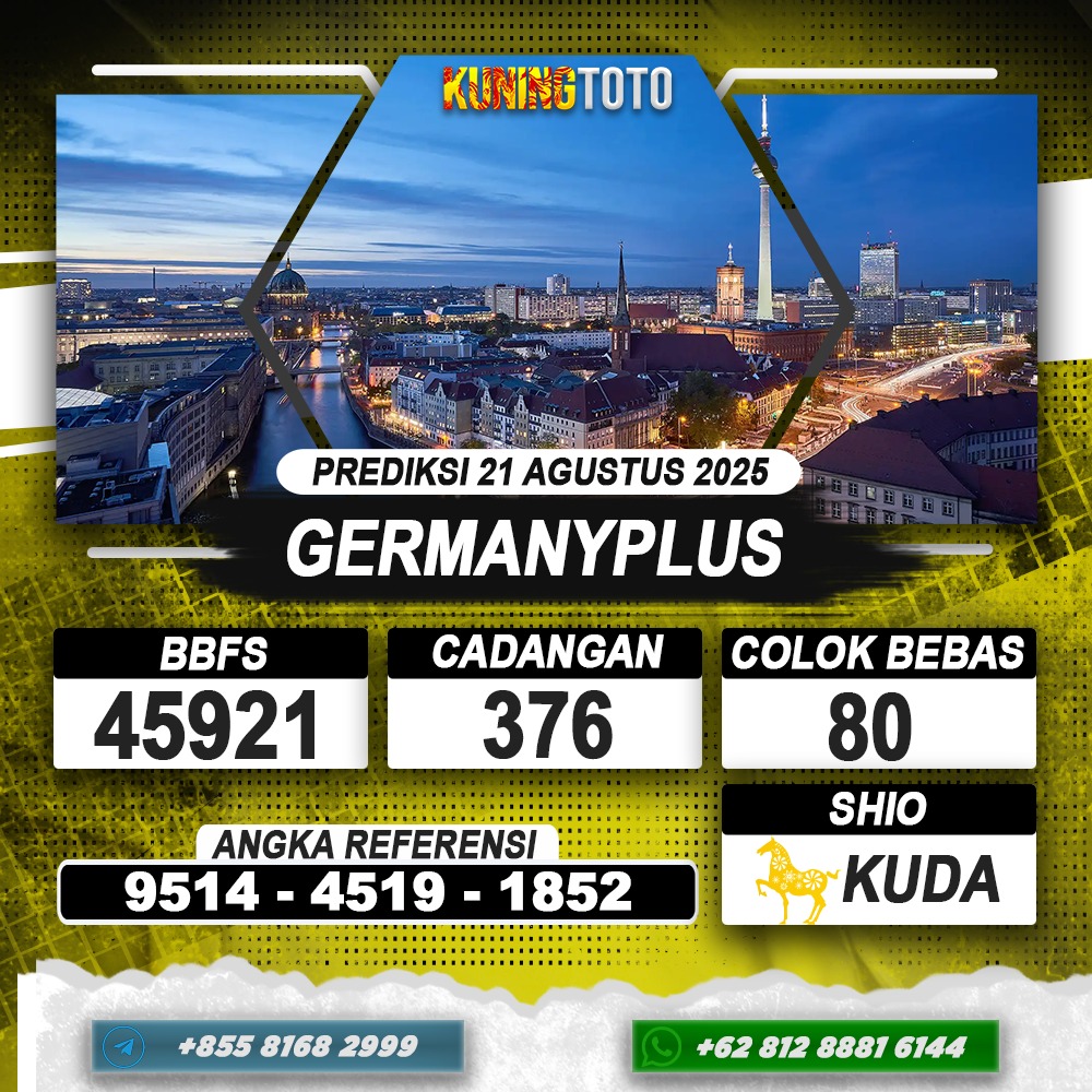 PREDIKSI GERMANYPLUS 21 AGUSTUS 2025 | PREDIKSI TOGEL KUNINGTOTO