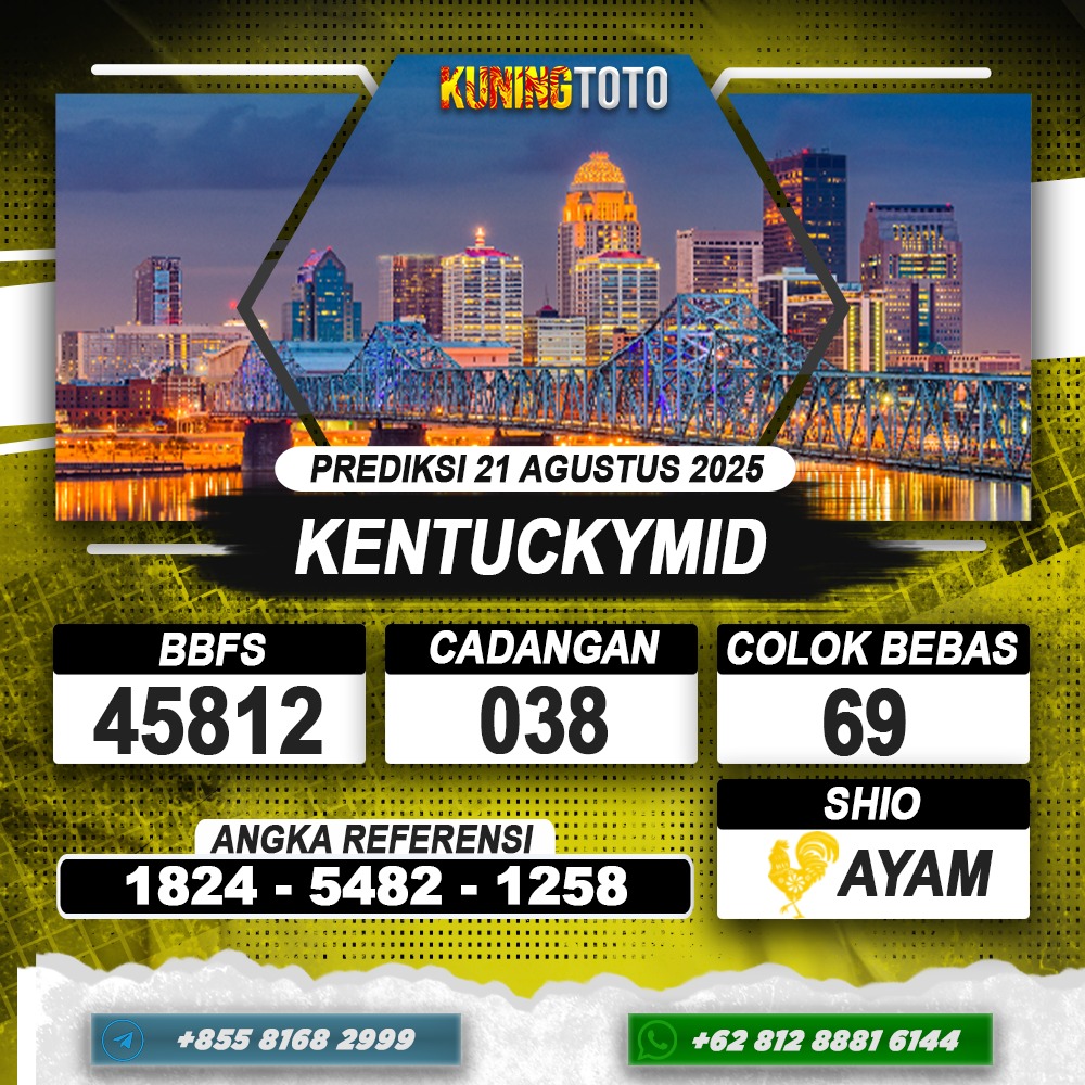 PREDIKSI KENTUCKYMID 21 AGUSTUS 2025 | PREDIKSI TOGEL KUNINGTOTO