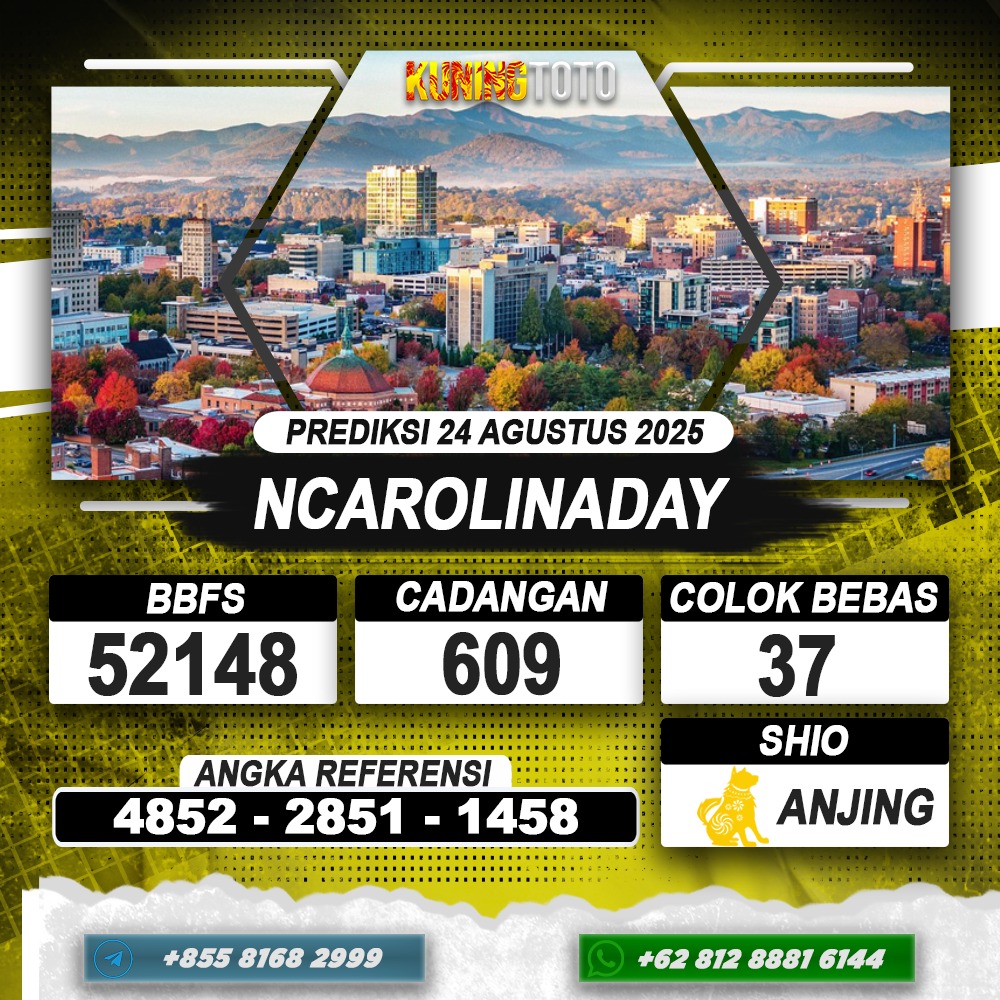 PREDIKSI NCAROLINADAY 24 AGUSTUS 2025 | PREDIKSI TOGEL KUNINGTOTO