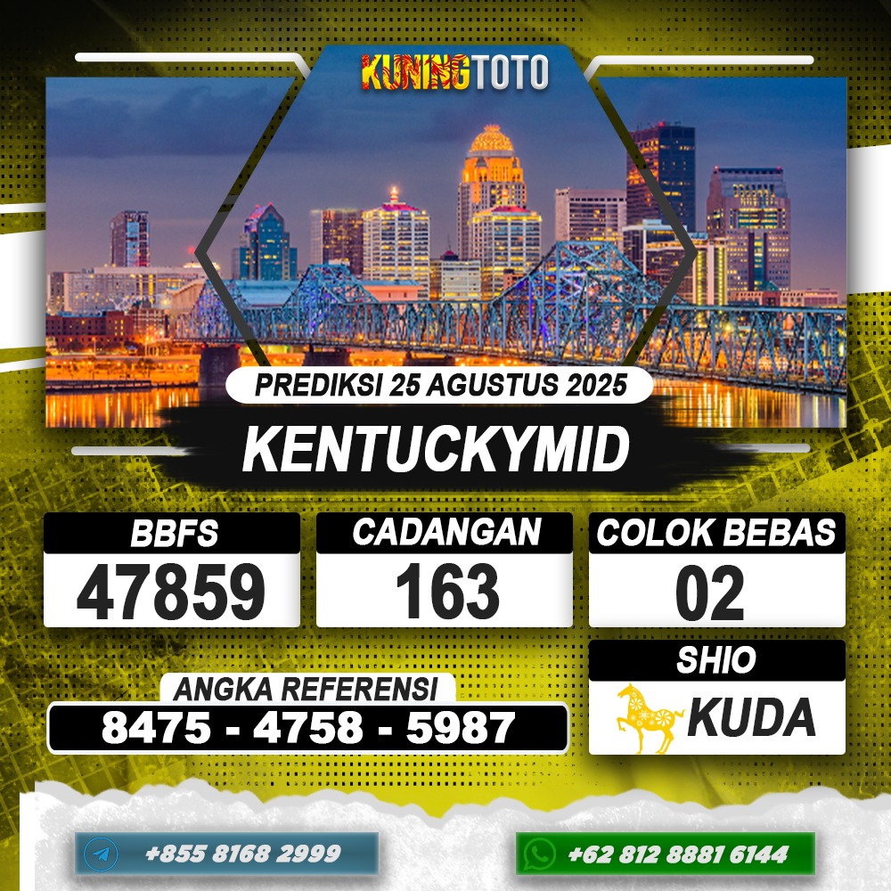 PREDIKSI KENTUCKYMID 25 AGUSTUS 2025 | PREDIKSI TOGEL KUNINGTOTO