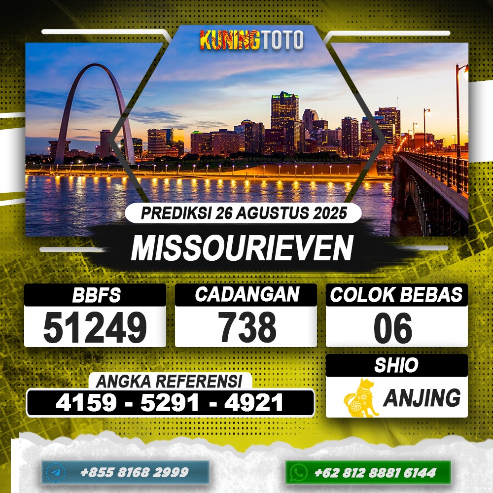 PREDIKSI MISSOURIEVEN 26 AGUSTUS 2025 | PREDIKSI TOGEL KUNINGTOTO