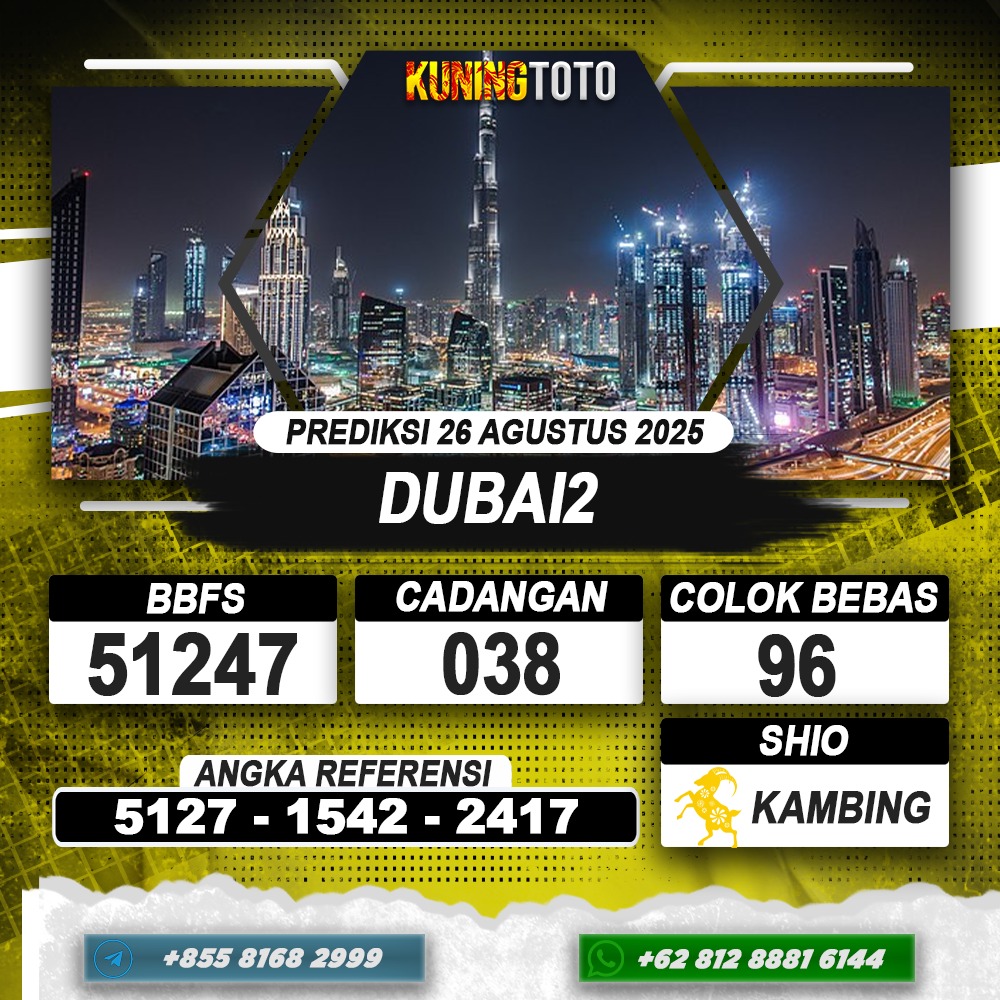 PREDIKSI DUBAI2 26 AGUSTUS 2025 | PREDIKSI TOGEL KUNINGTOTO
