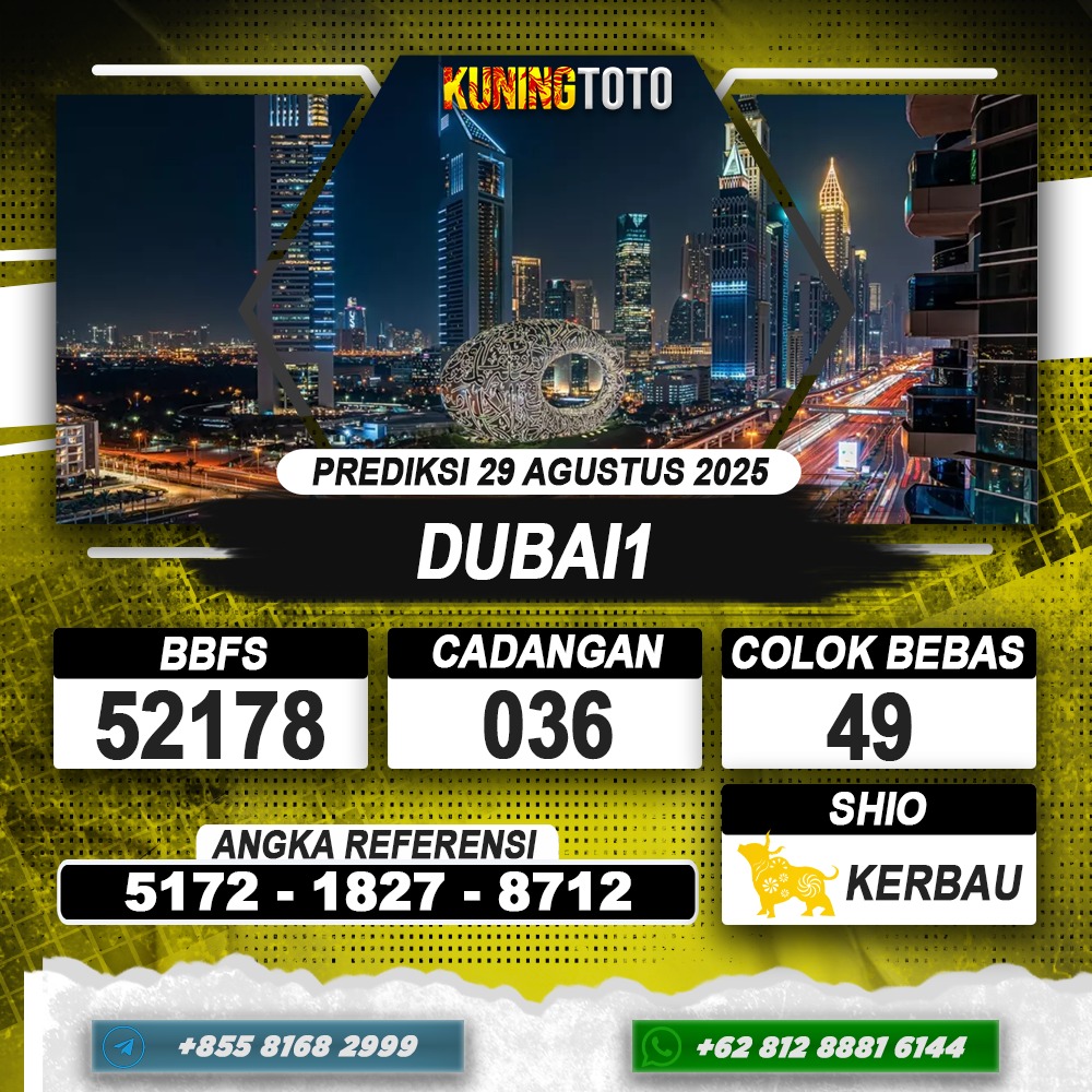 PREDIKSI DUBAI1 29 AGUSTUS 2025 | PREDIKSI TOGEL KUNINGTOTO