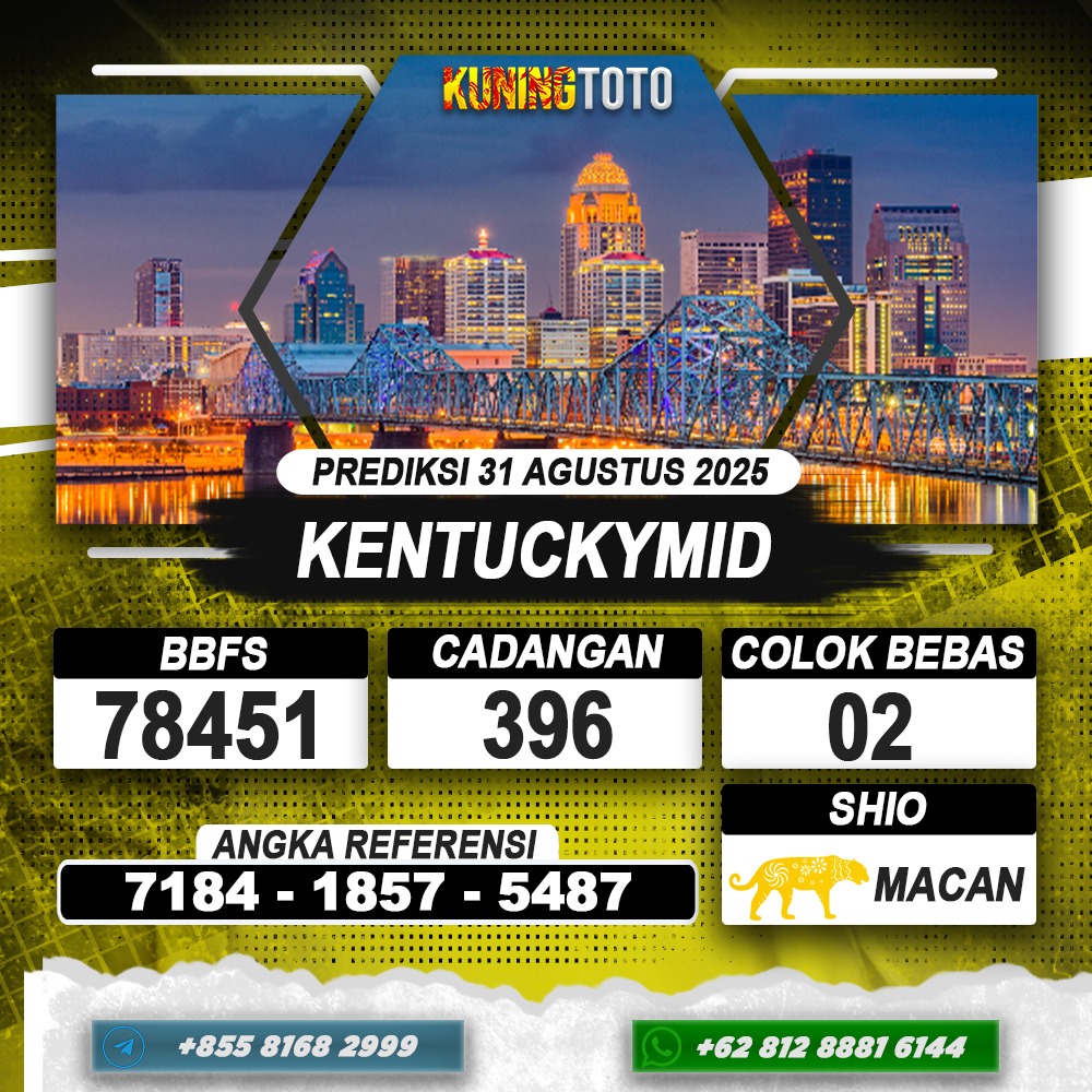 PREDIKSI KENTUCKYMID 31 AGUSTUS 2025 | PREDIKSI TOGEL KUNINGTOTO