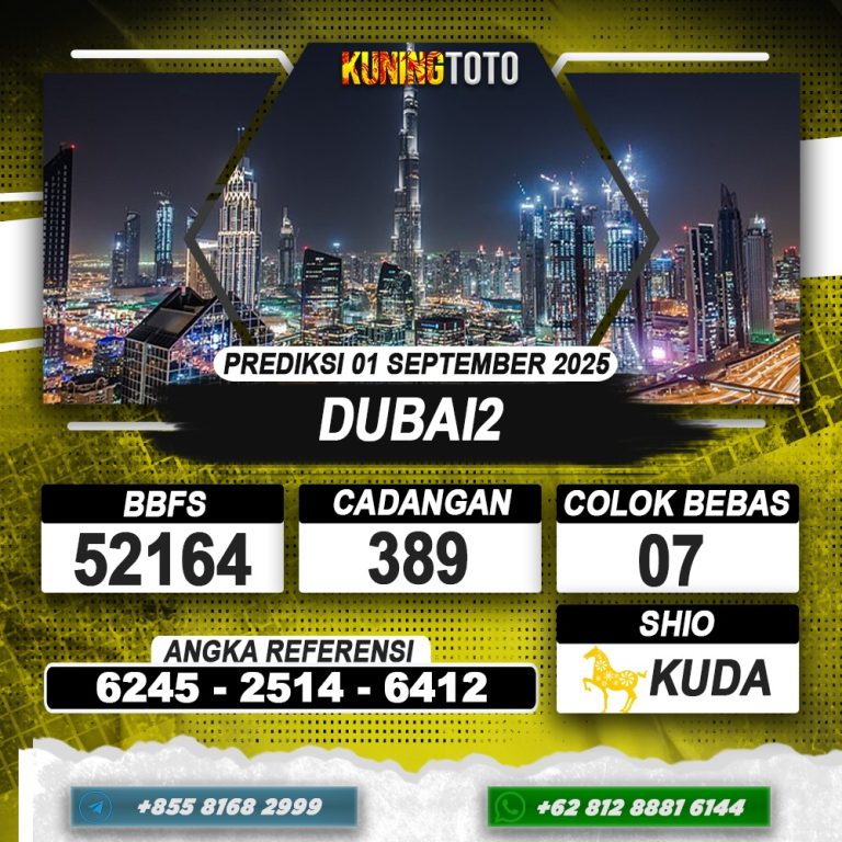 PREDIKSI DUBAI2 01 SEPTEMBER 2025 | PREDIKSI TOGEL KUNINGTOTO