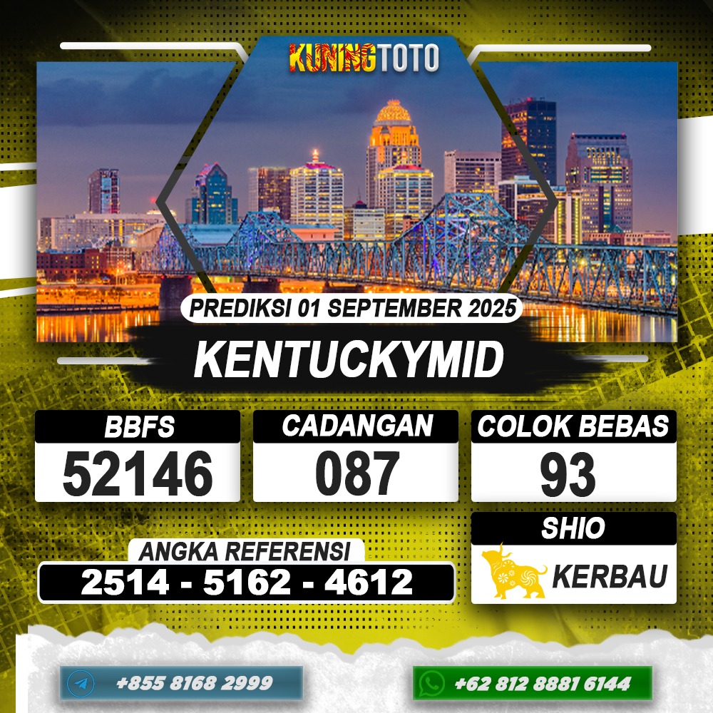 PREDIKSI KENTUCKYMID 01 SEPTEMBER 2025 | PREDIKSI TOGEL KUNINGTOTO