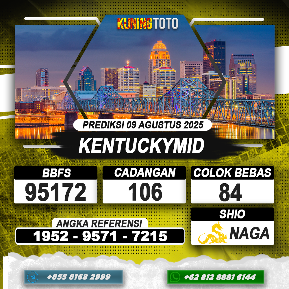 PREDIKSI KENTUCKYMID 09 AGUSTUS 2025 | PREDIKSI TOGEL KUNINGTOTO