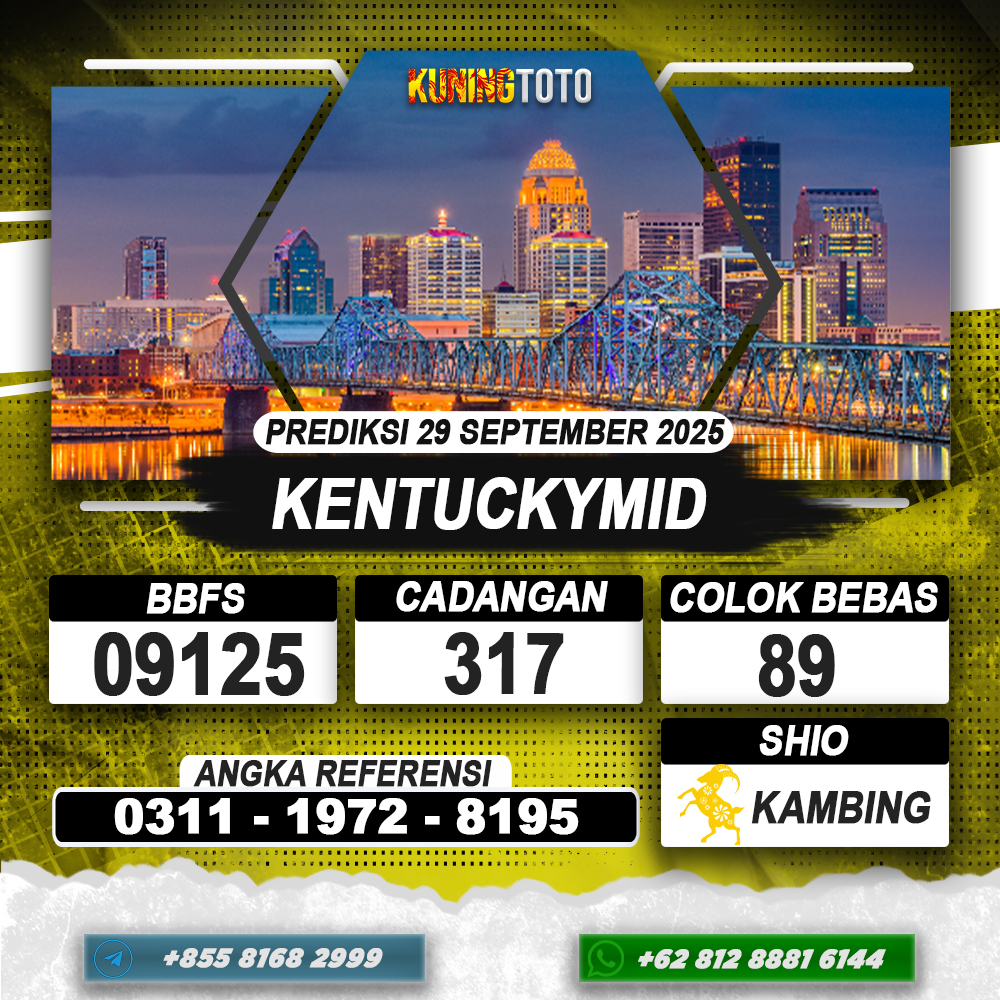 PREDIKSI KENTUCKYMID 29 SEPTEMBER 2025 | PREDIKSI TOGEL KUNINGTOTO