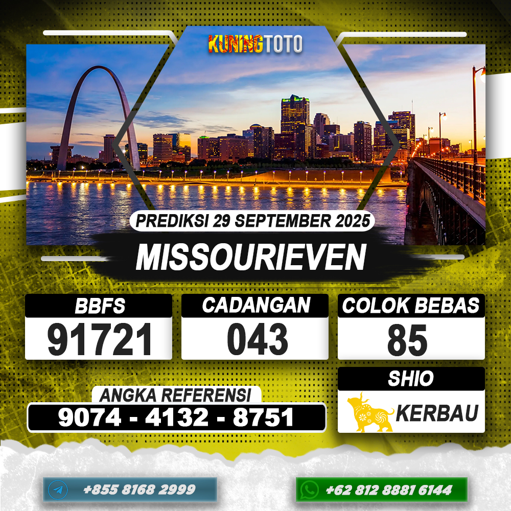 PREDIKSI MISSOURIEVEN 29 AGUSTUS 2025 | PREDIKSI TOGEL KUNINGTOTO