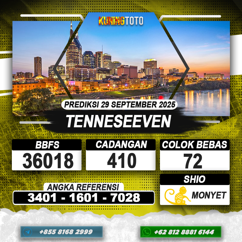 PREDIKSI TENNESEEVEN 29 SEPTEMBER 2025 | PREDIKSI TOGEL KUNINGTOTO